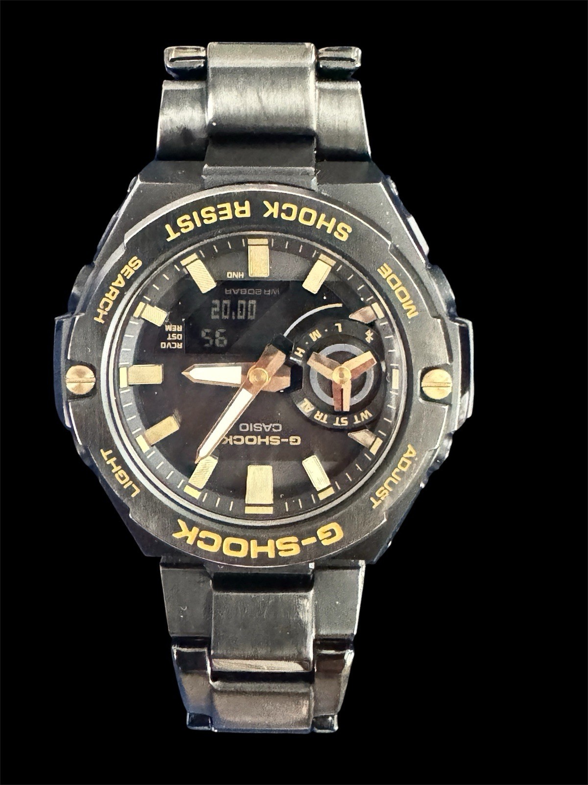 Casio Men’s G-STEEL Carbon Bluetooth Solar Black Watch GST-B500BD-1A9