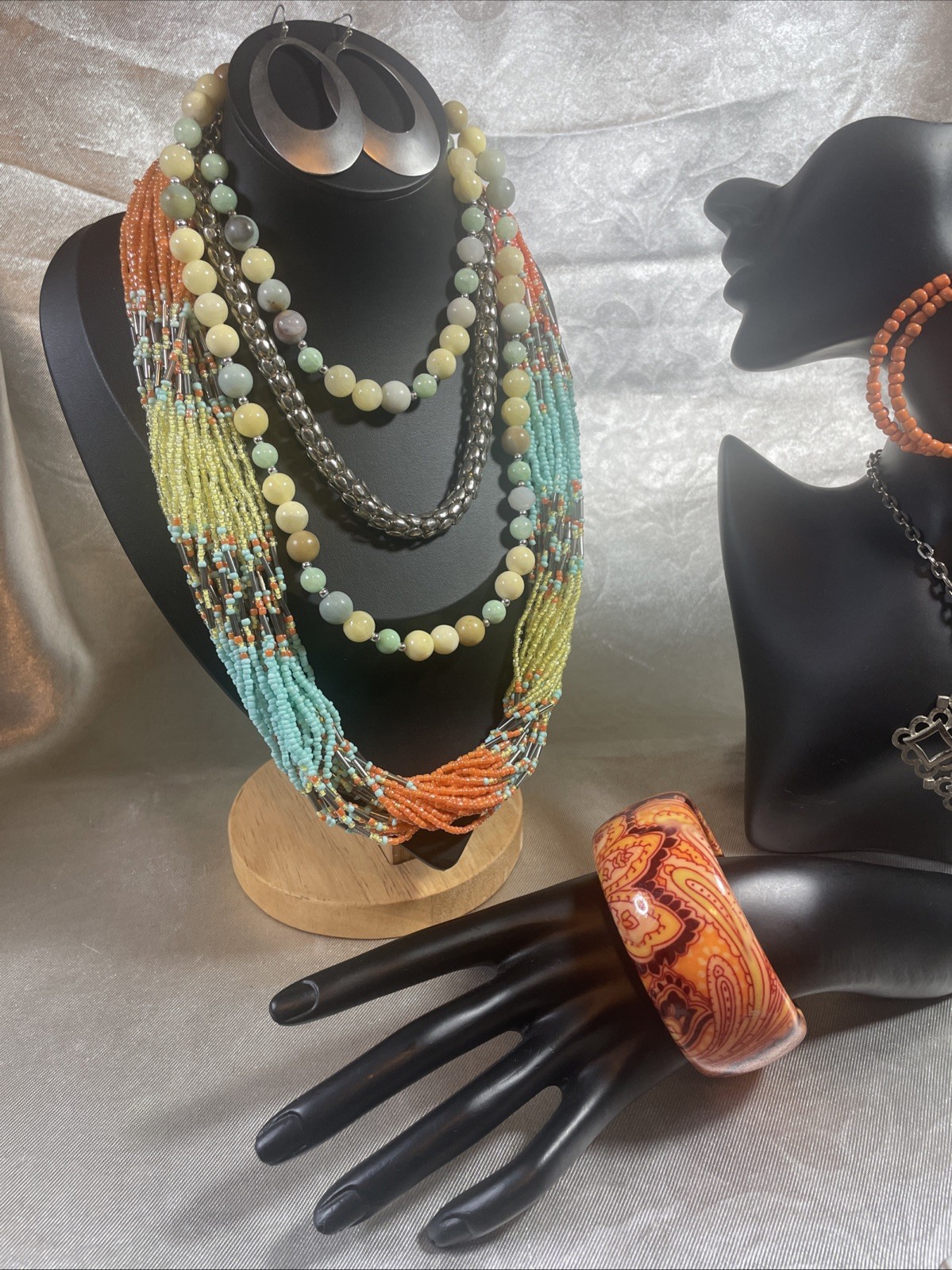 Semi-precious/Glass Jewelry Lot/Beautiful Grouping/All In Great Condition.