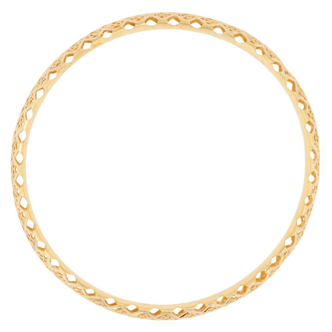 8.7mm Diamond Cut Filigree 8″ Bangle Bracelet 21k Yellow Gold 16.41 Grams