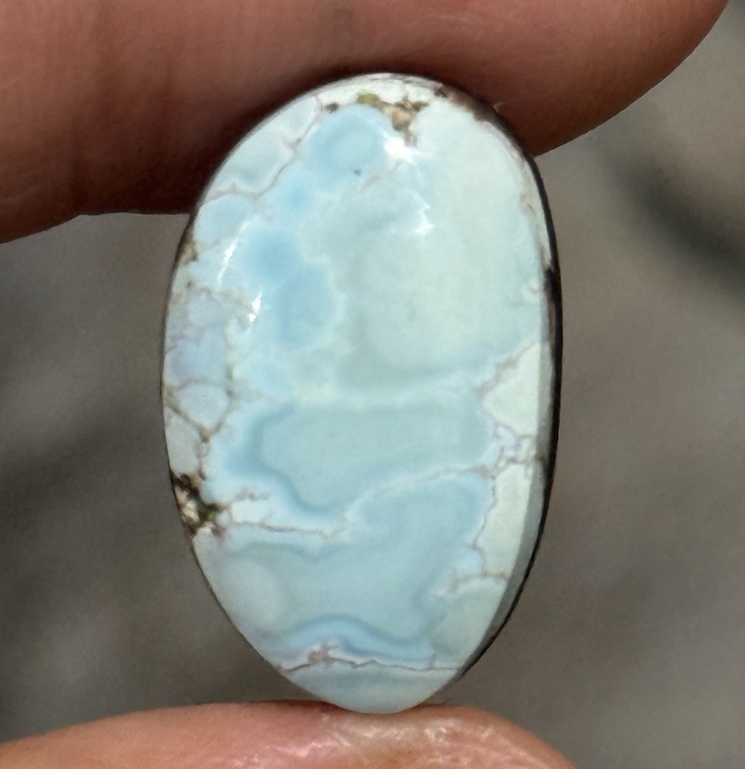 9.85ct 20.6x13x5mm Fine Powder Blue Gobi Turquoise Backed Cabochon Loose Gem