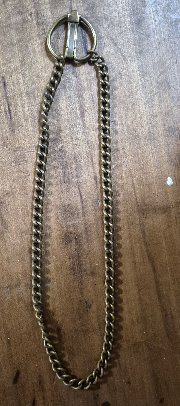 Antique Brass 17.75″ Curb Chain Pocket Watch Chain Butterfly Clasp