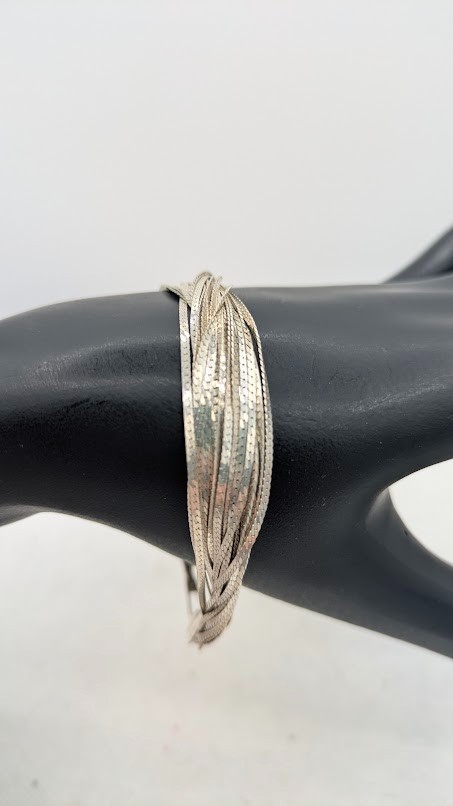 Vintage IBB Bracelet Liquid Silver 20 Strand Sterling Silver 925 Italy