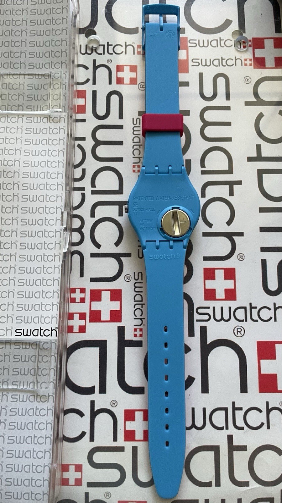 Swatch Lampone GS145 2015 Standard Gents 34mm Silicone Box Excellent Condition