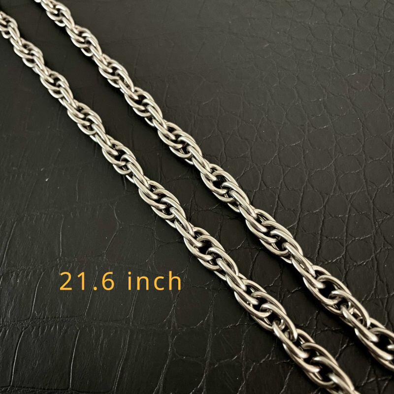 Pure Titanium Twisted Necklace with 7mm Wide Anti Allergic 21.6″ Long Men Women