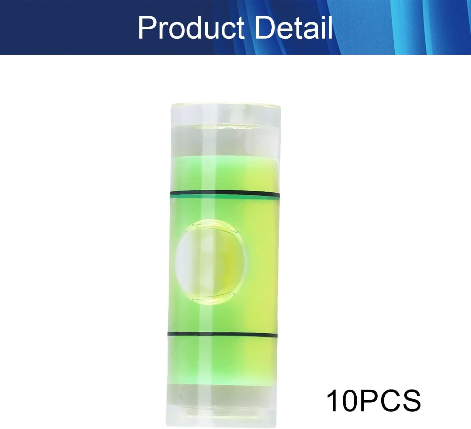Small Cylindrical Bubble Spirit Level Vials 8×23Mm/0.3×0.9 Inch PMMA Frame Mural