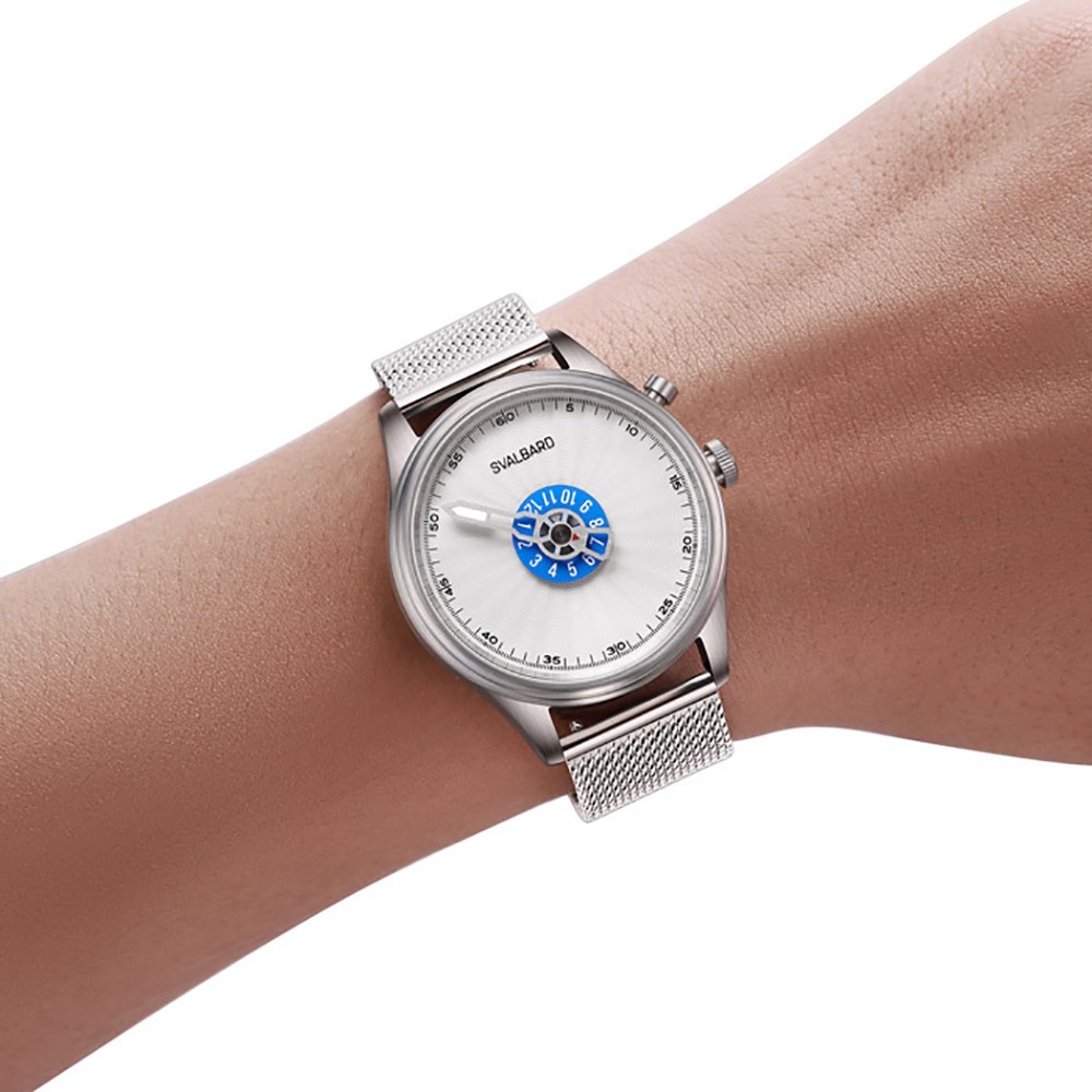 Svalbard TIME TRAVEL HX20 Quartz Steel Black White Leather Men’s Watch