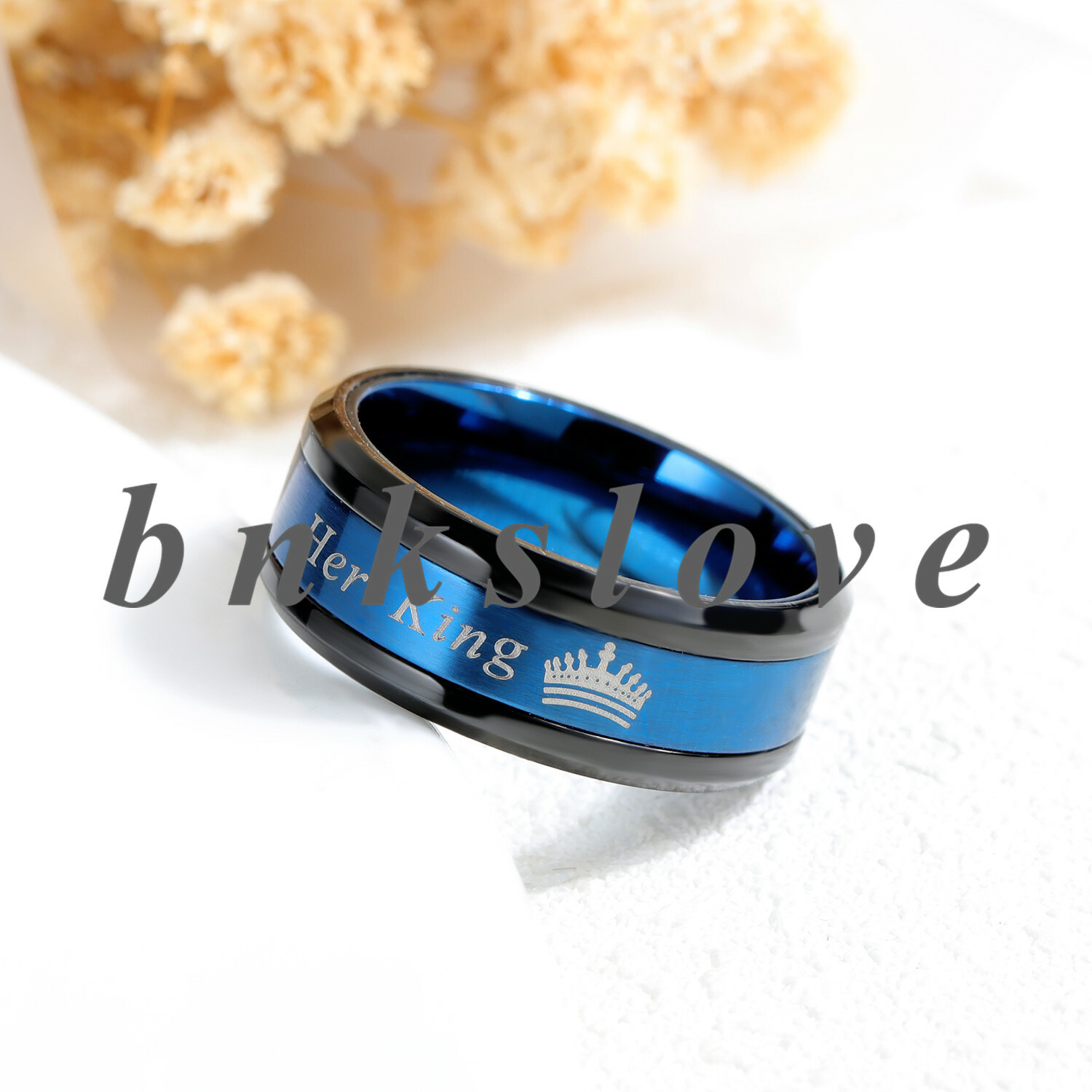 His Queen & Her King Couple Ring Band Stainless Steel CZ Engagement Ring #5-#11