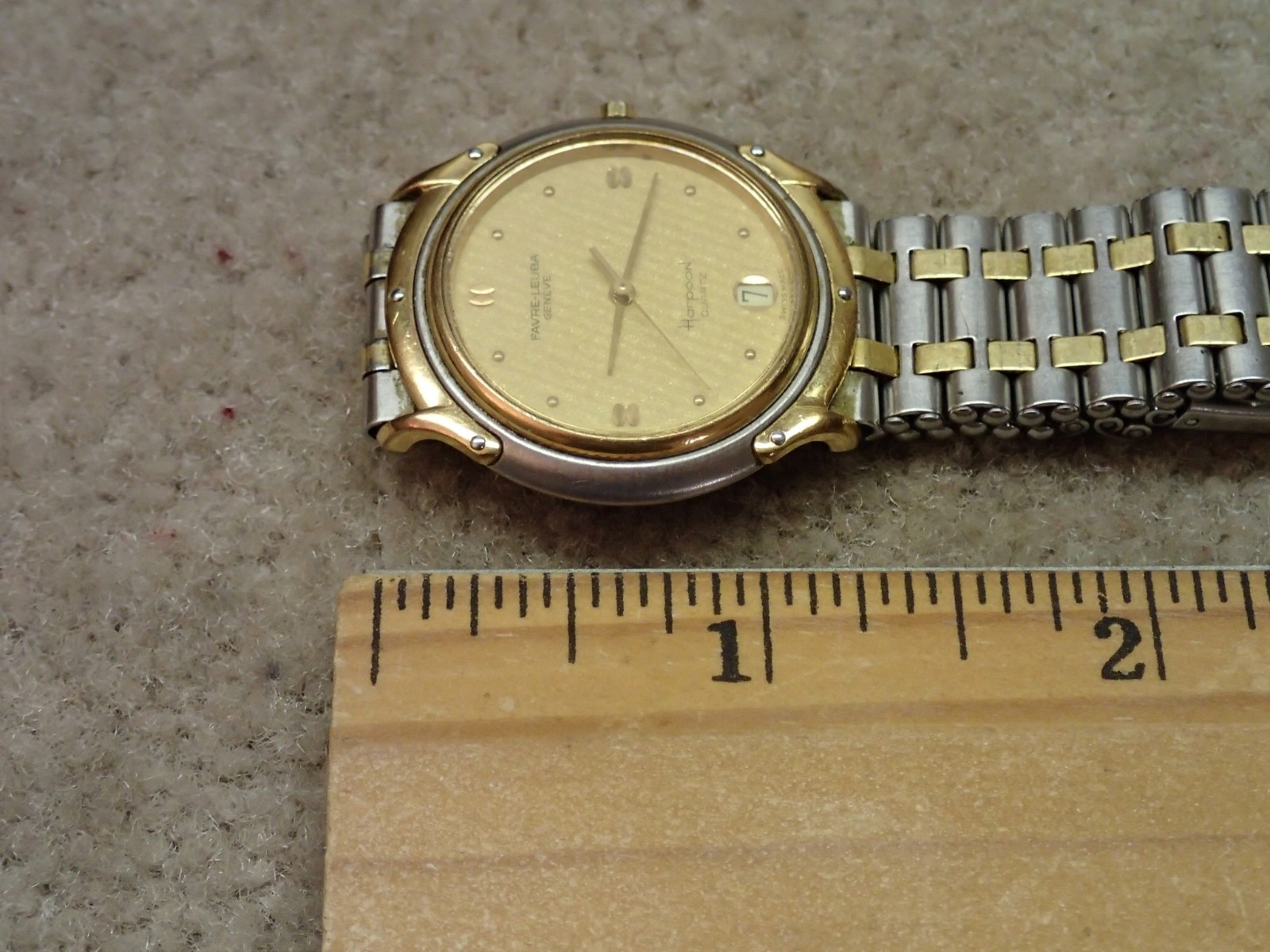 Favre Leuba Vintage Harpoon Quartz Watch Swiss Estate Item Not Working Project