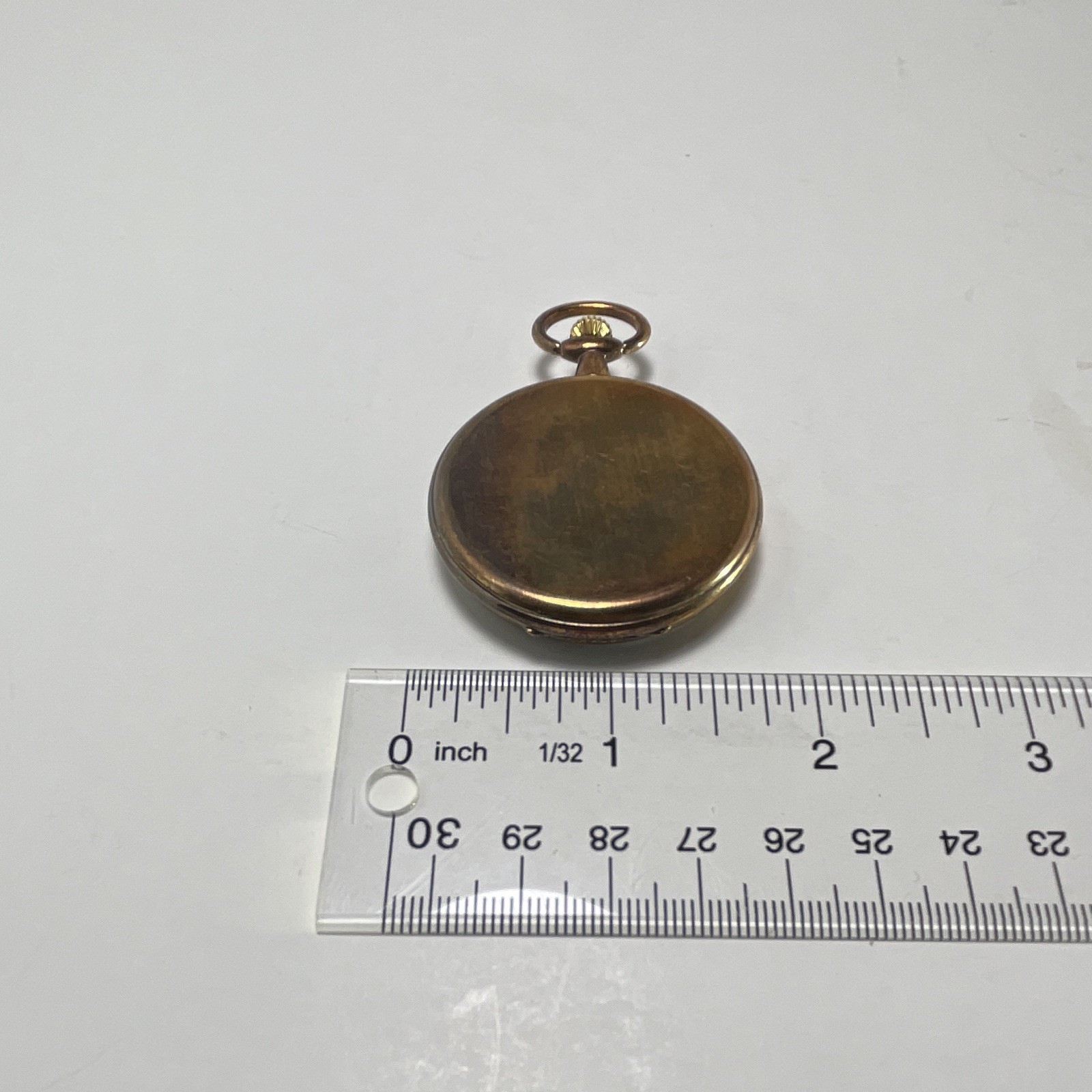 Disney Mickey Mouse Full Hunter Quartz Analog Pocket Watch Gold Tone Metal
