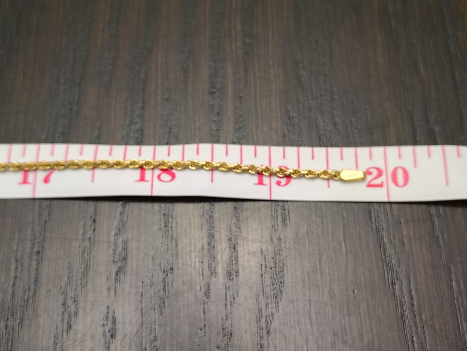2MM 19 3/4″ 8 GRAMS OF 18K GOLD ROPE CHAIN REPAIRED
