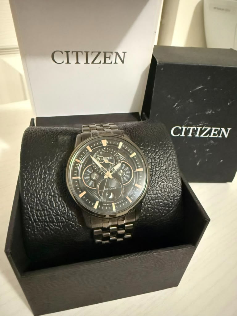 Citizen Eco-Drive Calendrier Moonphase BU0057-54E Black 44mm Box Extra Links