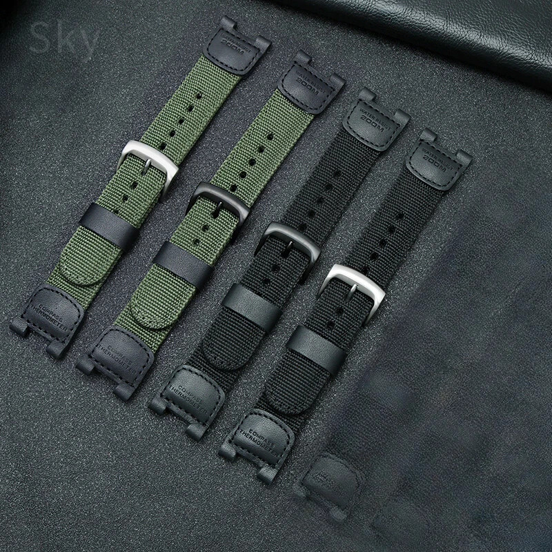For Casio 24x12mm 3157sgw-100 SGW-200 Series Mountaineering Outdoor Canvas Resin