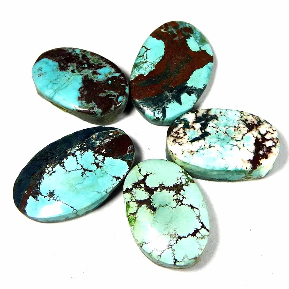 77.35CtsNatural American Turquoise Oval Cabochon Lot Loose Gemstone