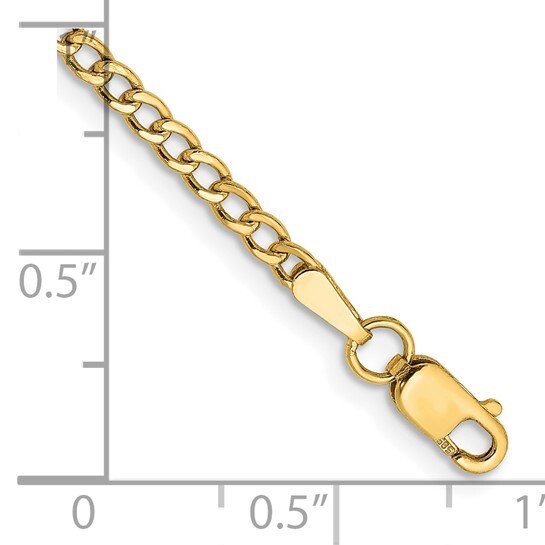 10K REAL GOLD 2.5mm Cuban Anklet Bracelet – 10K Real Gold 9 inch Anklet – GA20