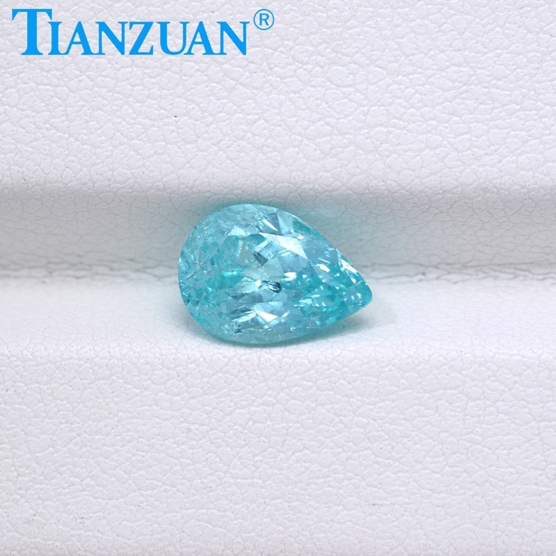 Synthetic YAG Pear Shape Neon Blue Color with inclusions loose Gemstones