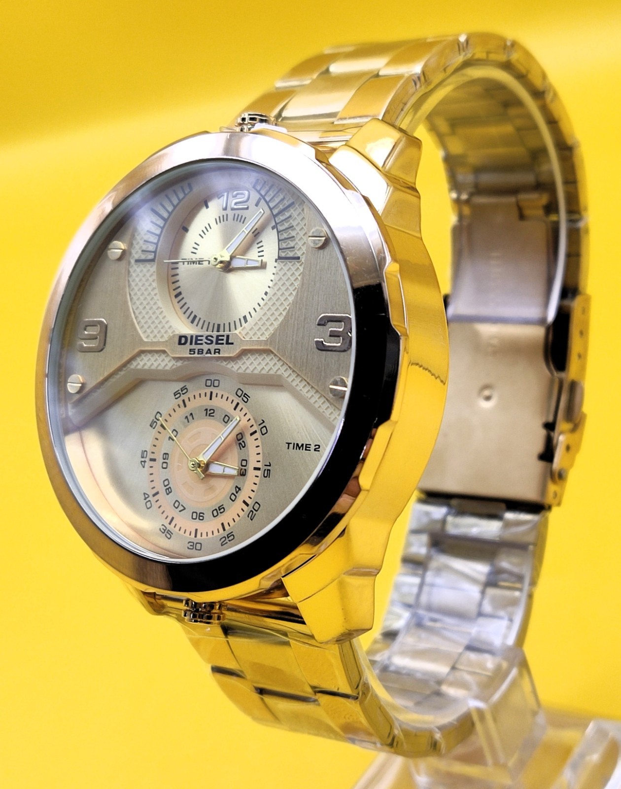 Premium Diesel Only The Brave 5 Bar Dual Time Refurbished Men’s Wrist Watch