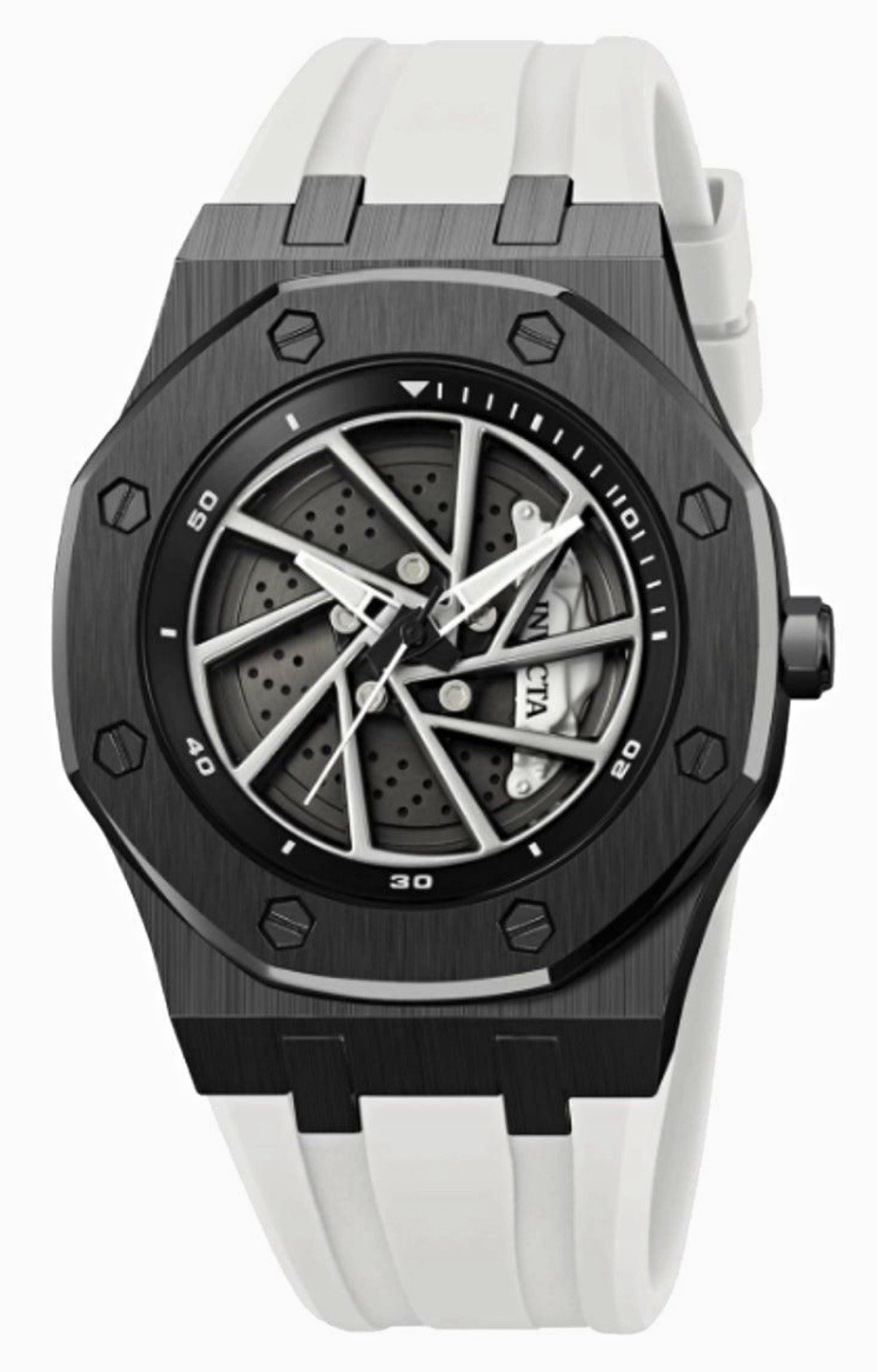 Invicta Speedway Rim (69492) – 42mm Men’s Watch – Black Case & White Band – New