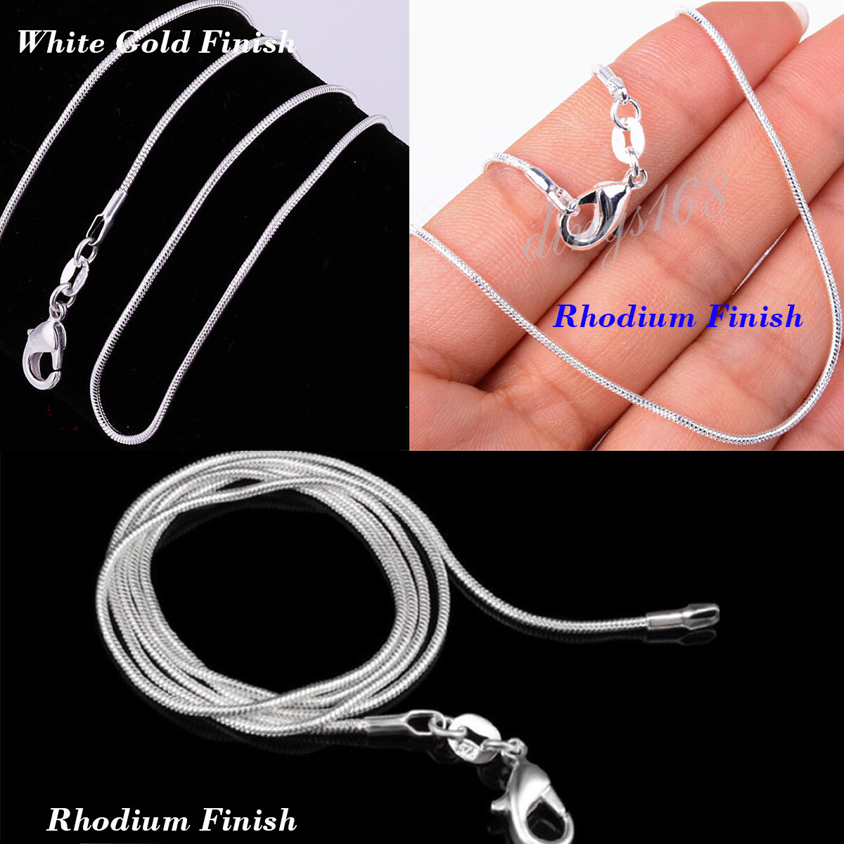 925 Sterling Silver Snake Chain Necklace 16/18/20/22/24/26/28/30/32/34/36/38inch