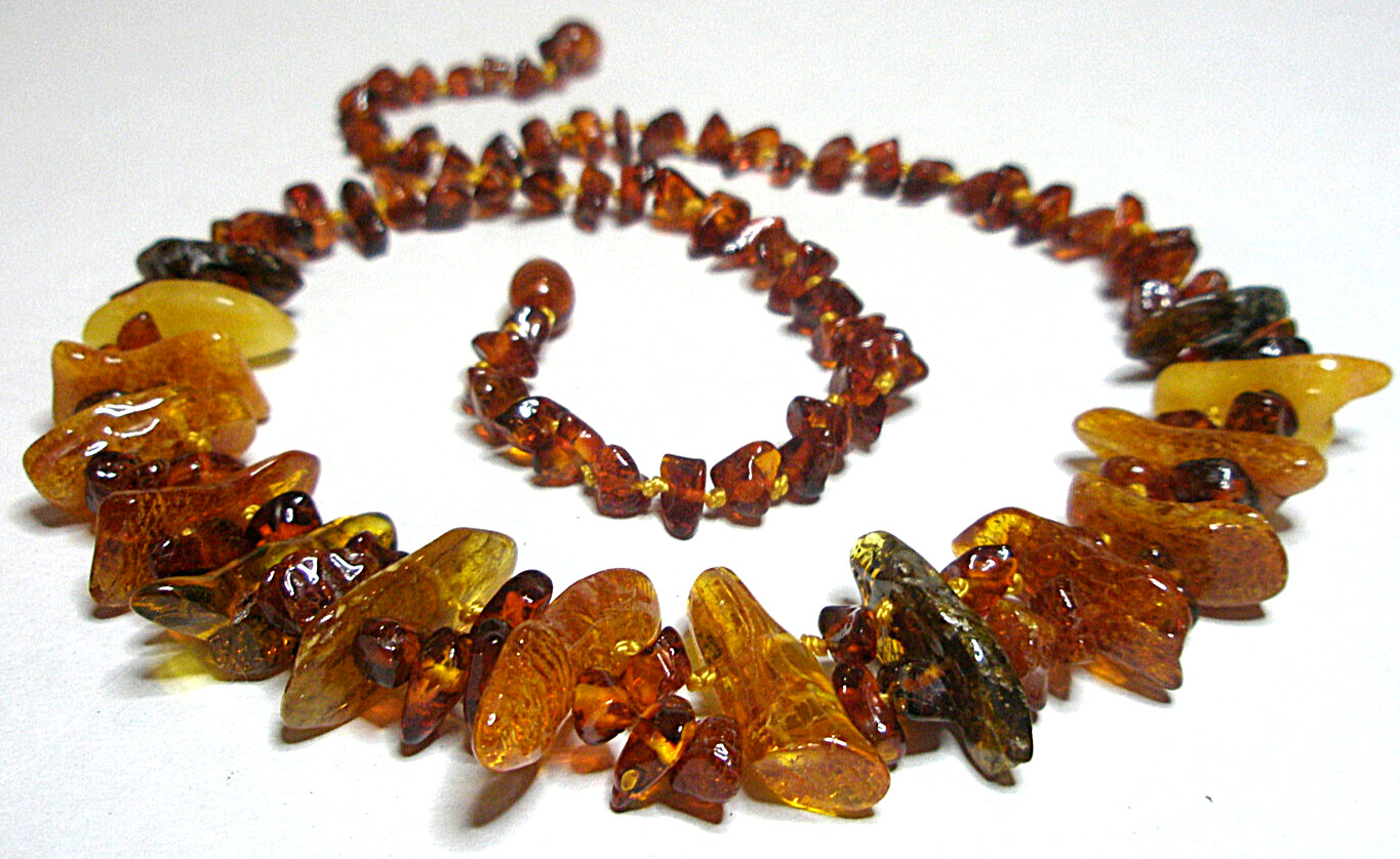 Genuine Baltic Amber Multicolor Women’s Necklace Boho Statement 52 cm – 20.5”