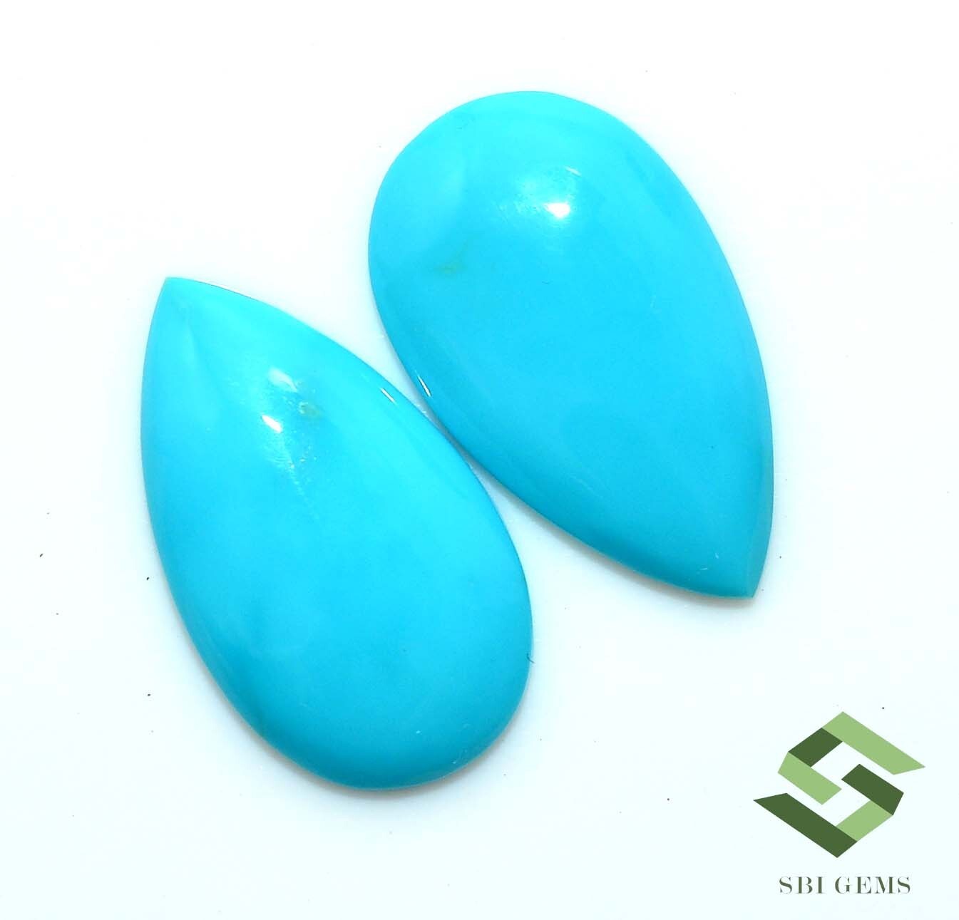 18×10 mm Natural Sleeping Beauty Turquoise Pear Cabochon Pair 7.16CTS Loose Gems