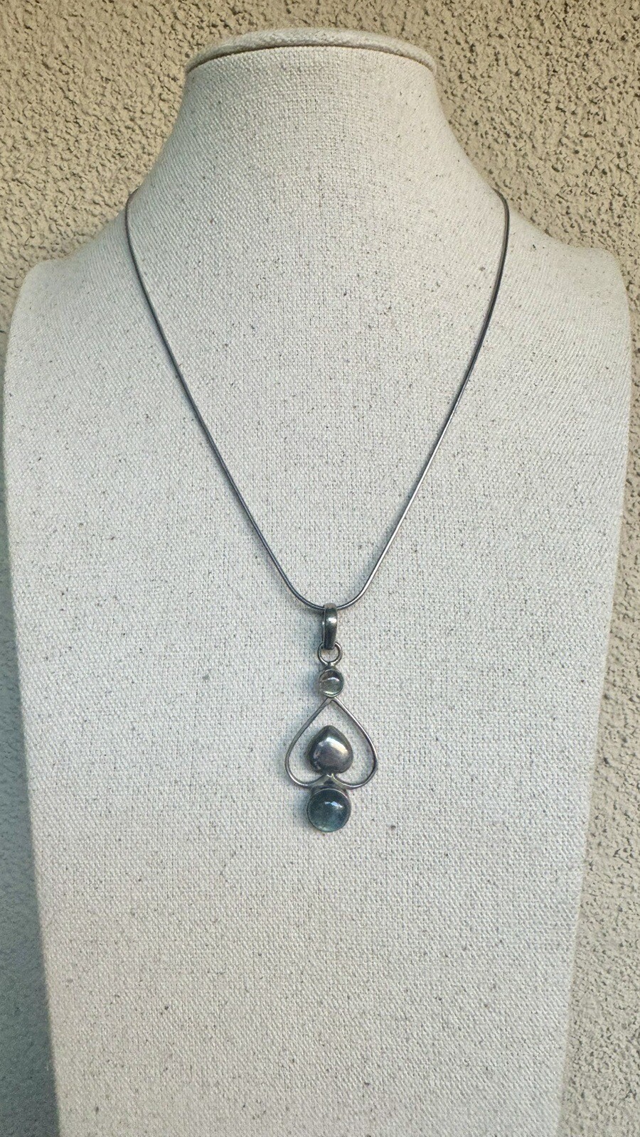Labradorite 925 Sterling Silver Heart Pendant/Chain #4