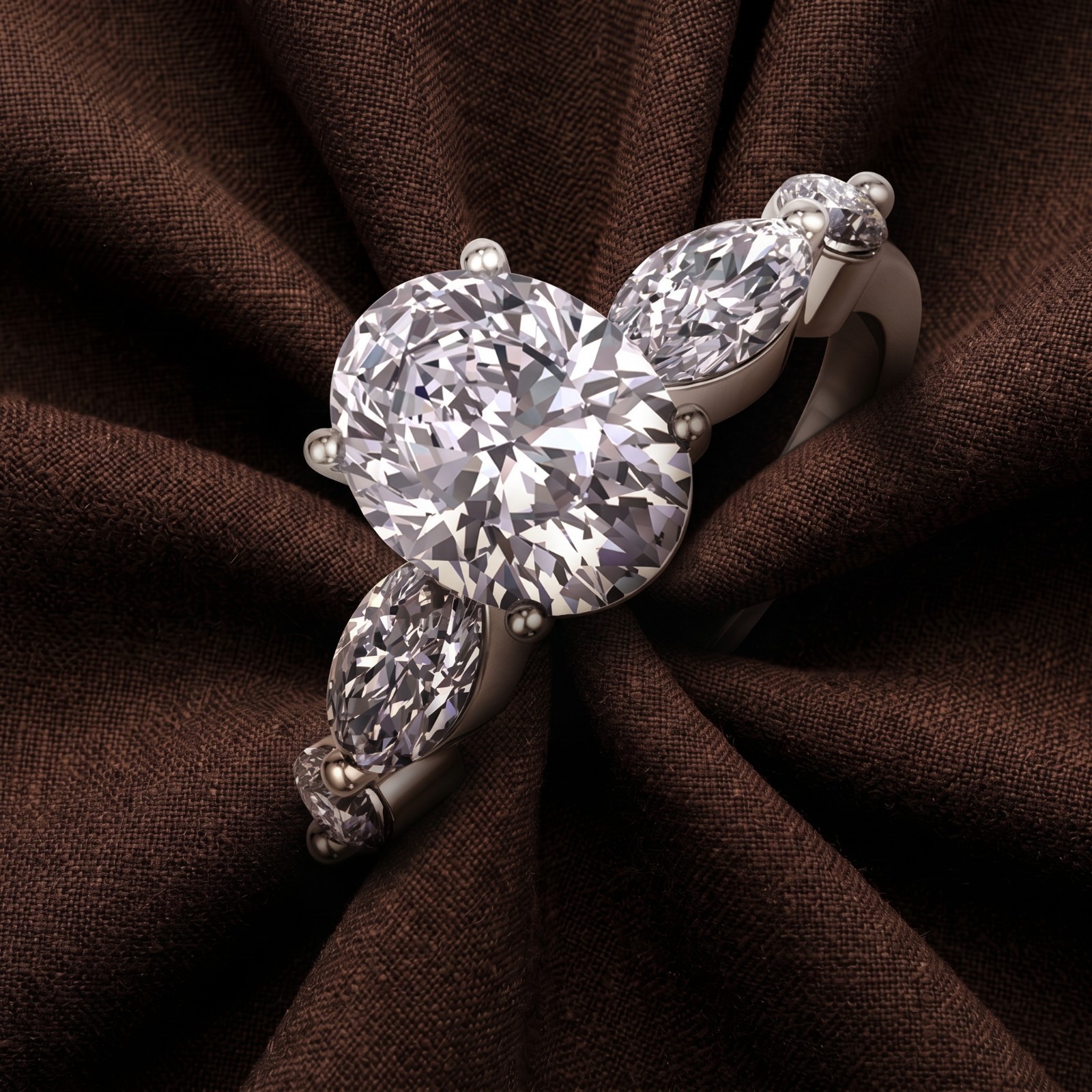 Oval Moissanite 925 Sterling Silver Marquise Accent Engagement Ring Gift For Her