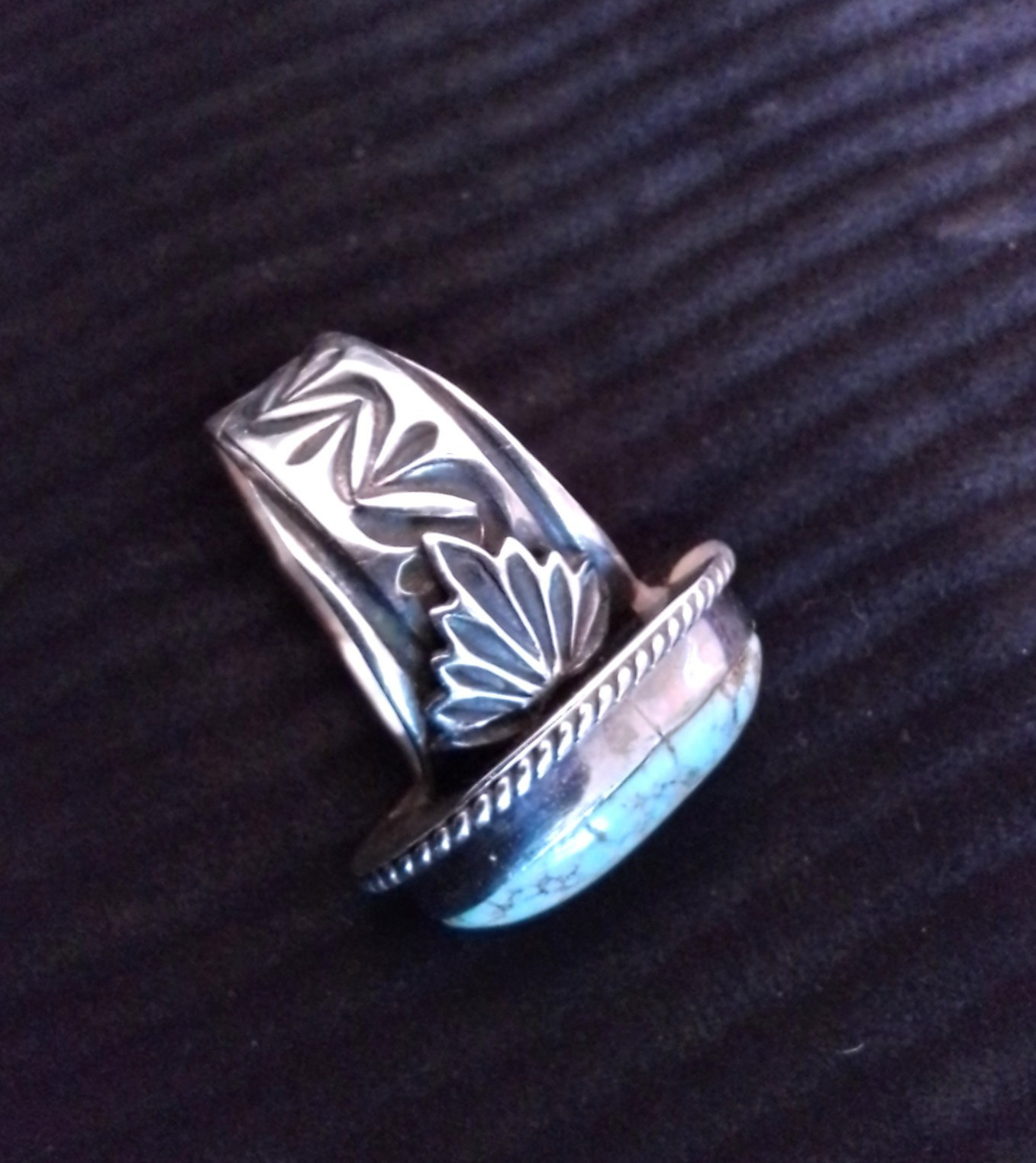 SUNSHINE REEVES Dry Creek Turquoise Sterling Silver Ring Size 11.5 Navajo