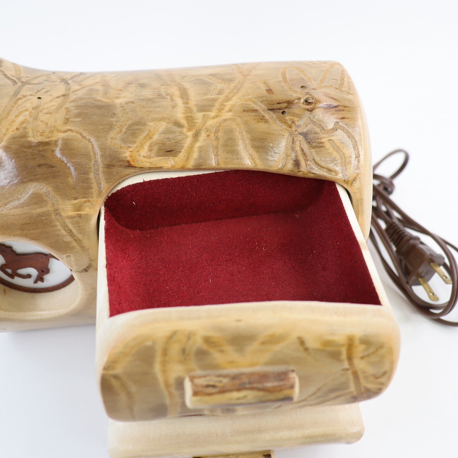 Aspen Wood Wooden Trinket Jewelry Box Nature Turns Rustic Cabin Night Light