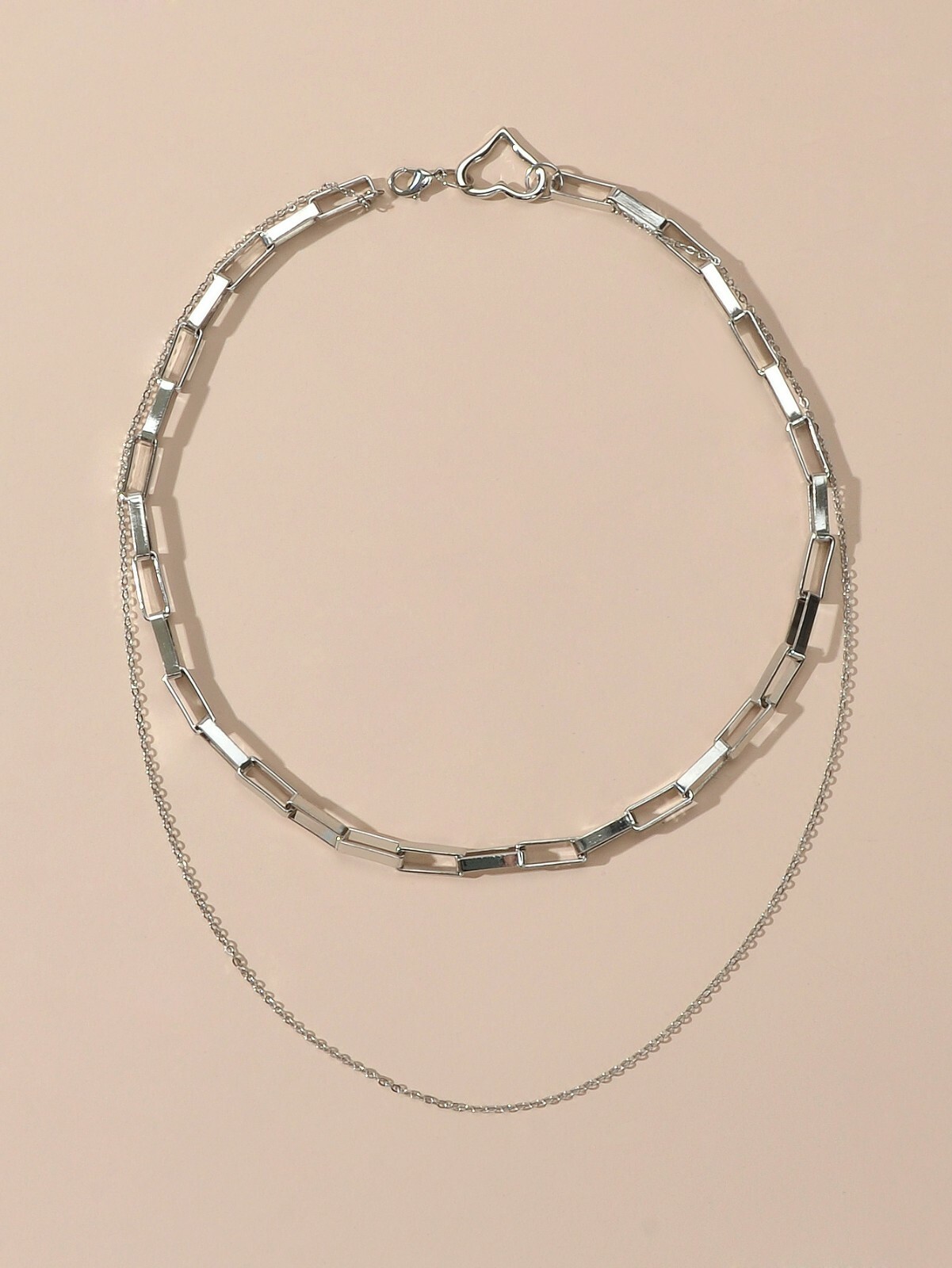 Punk Accessories Multiple Double layer Silver Chain Necklace Hip Hop Jewellery