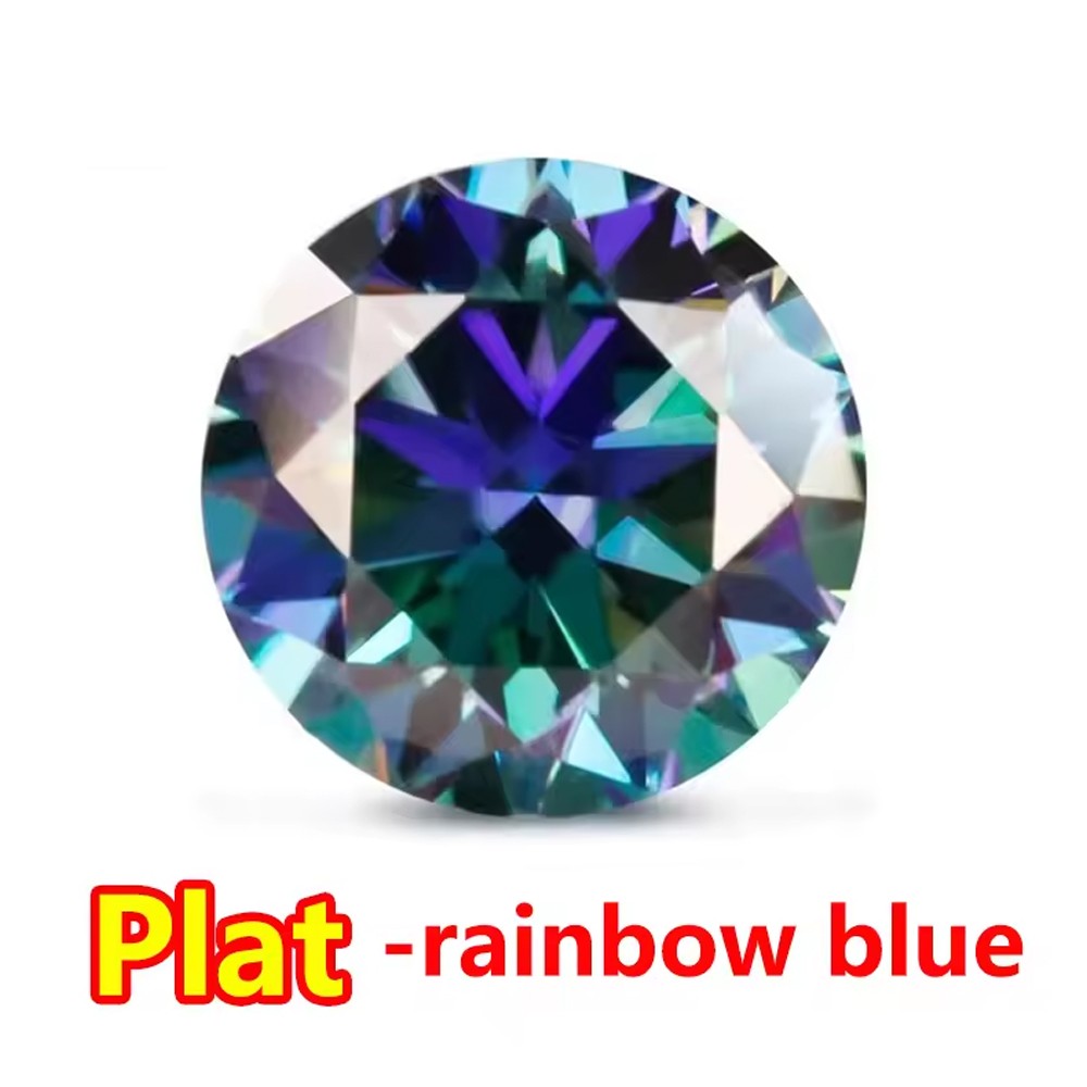 2-20CT AB Blue Raibow Blue Green Purple Moissanite Loose Stone Gemstone with GRA