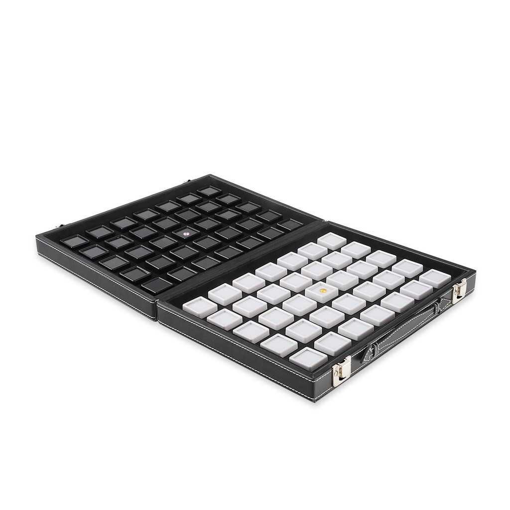 GemTrue Gem Display Boxes in a Luxurious Lockable Carry Case Reversible Cushion