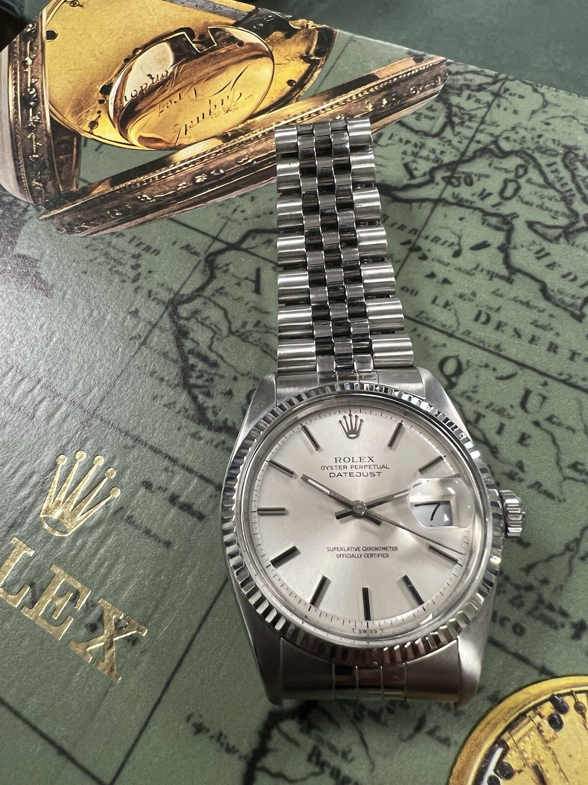 Mens Rolex Datejust White Gold Stainless Silver Dial 36mm Watch 1601