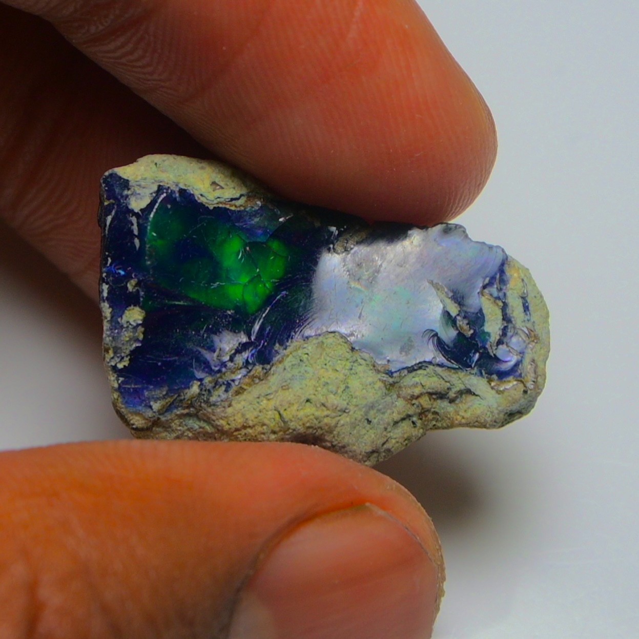 Blue Opal Rough 9.45 Carats, Smoked Ethiopian Welo Opal Rough, Fire Opal Rough