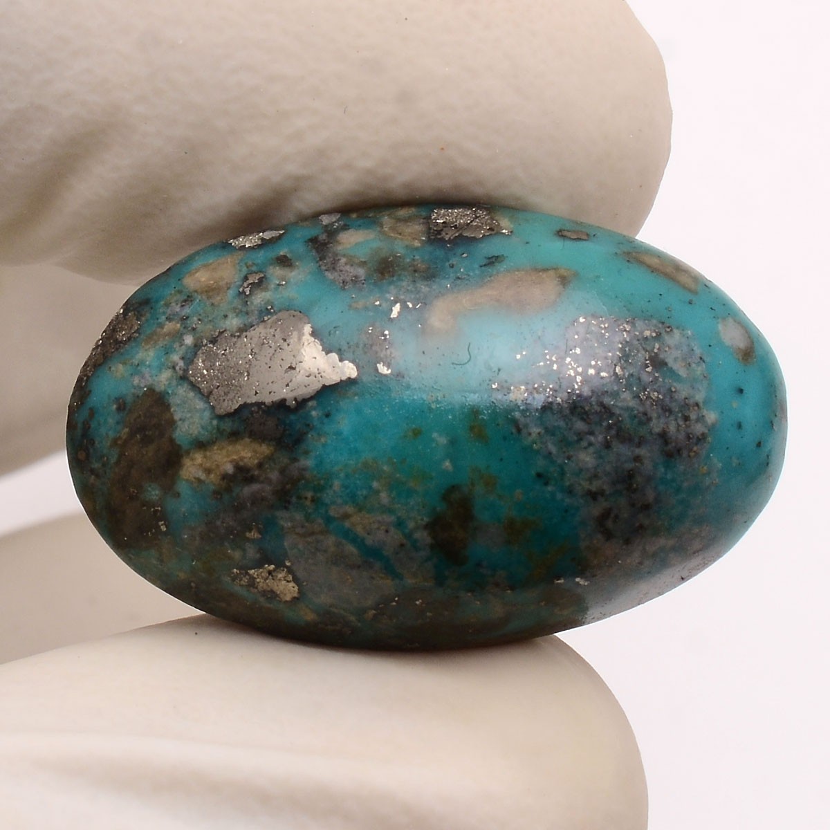 28.00 Cts Natural Persian Turquoise 26mmx16mm Oval Cabochon Untreated Gemstone