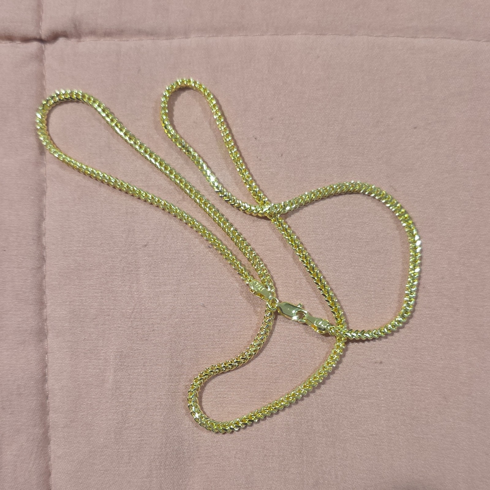 Gold Tone Curb Link Chain Necklace, Metal, Lobster Clasp Closure, No Stone