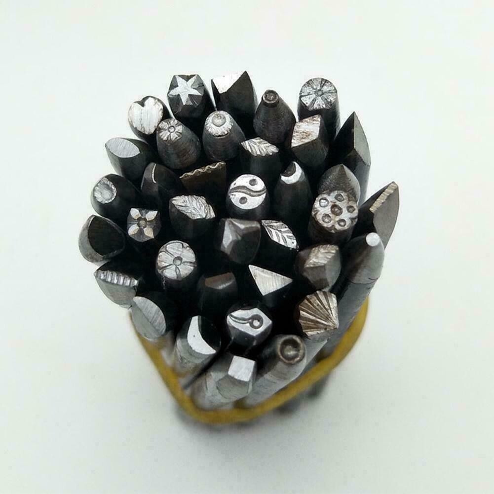 36* Mixed Size Metal Jewelry Making Stamping Punch Kit P0J1 Set flower S8G6