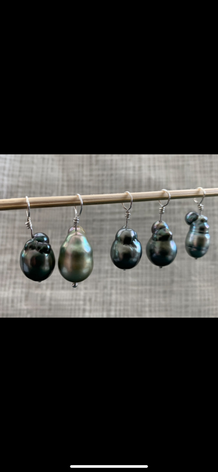Glaring 11.38*15.4mm gray black baroque Tahitian Pearls Pendant sterling silver