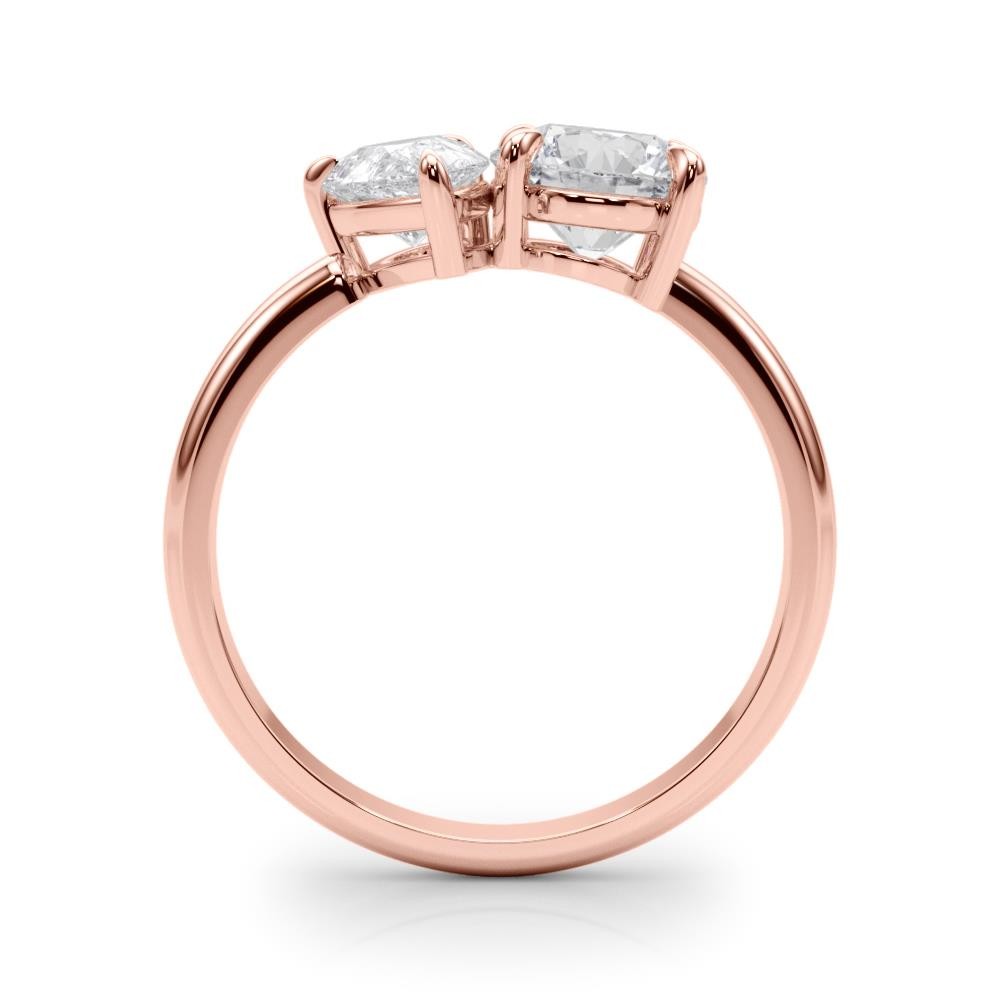 Forever Us 2 Stone Solitaire Ring VS F 2.00Ct Pear Round Lab Grown Diamond Gold