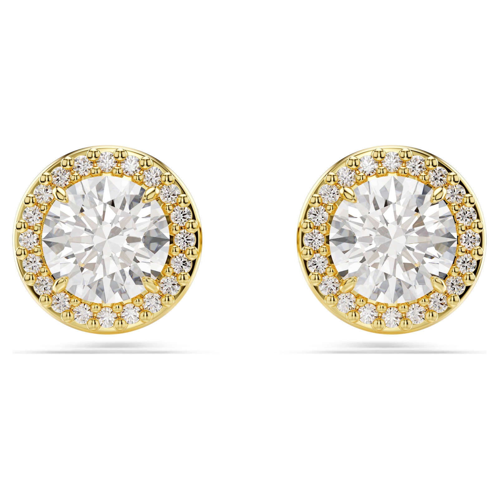 Swarovski Una Angelic Stud Earrings, Round Cut, Gold-Tone Plated 5686637