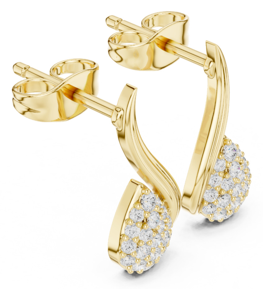 Natural Certified VVS1 D Diamond Feminine Dangle Drop Earrings 14k Gold Over