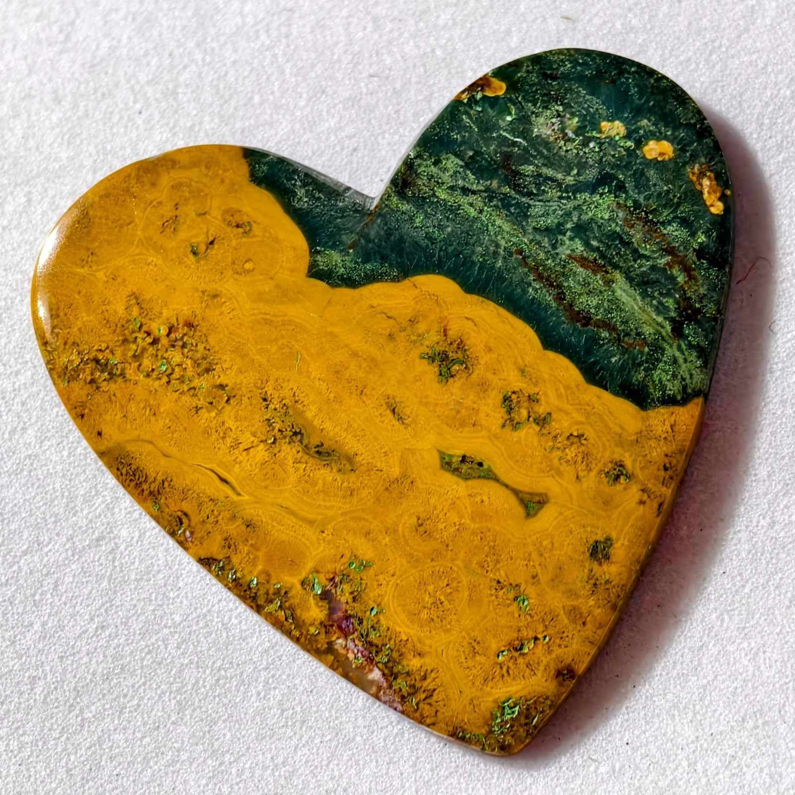 25 Cts Natural Ocean Jasper Heart Cabochon Gemstone 31×32.4×3.3 MM