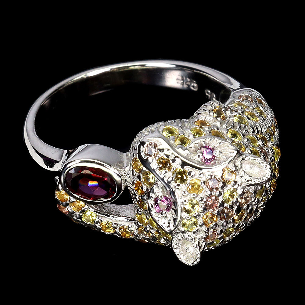 925 Sterling Silver Ring Oval Mozambique Sapphire Natural Gemstone jewelry