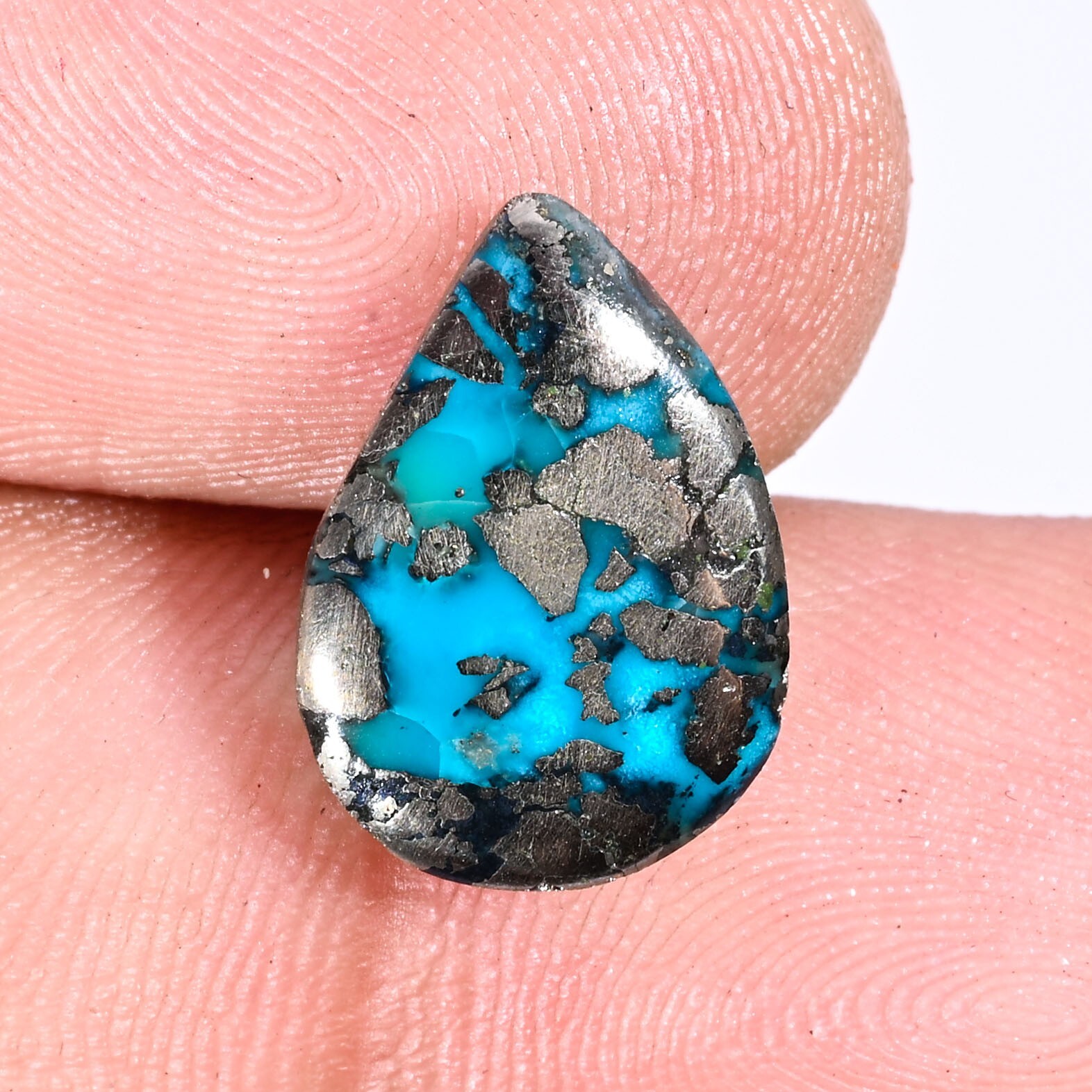 7.80 Ct Certified Natural Persian Turquoise Caochon Loose Gemstone Turquoise