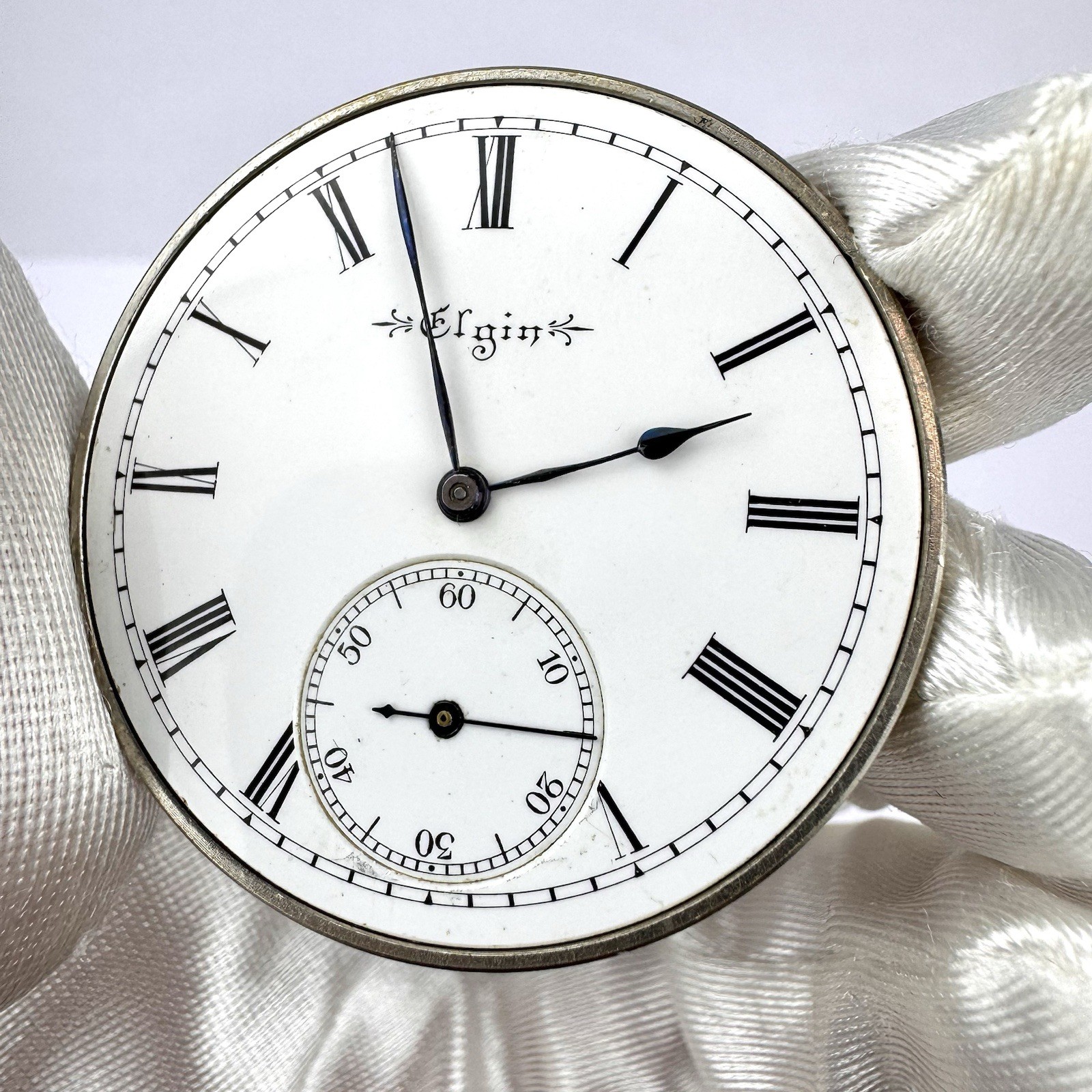 Elgin 260 Pocket Watch Movement 1900, 39.7mm 12S, 15j Good Balance Repair (939)