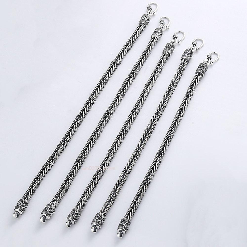 Real S925 Sterling Silver Women Man’s 5mm Weave Twist Rope Wheat Link Bracelet