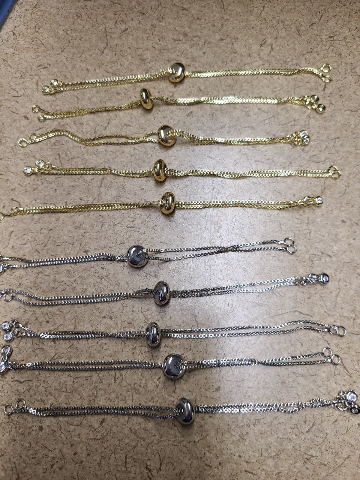Gold & Silver Tone Bracelet Connector Finding with Crystal Accents Set of 10