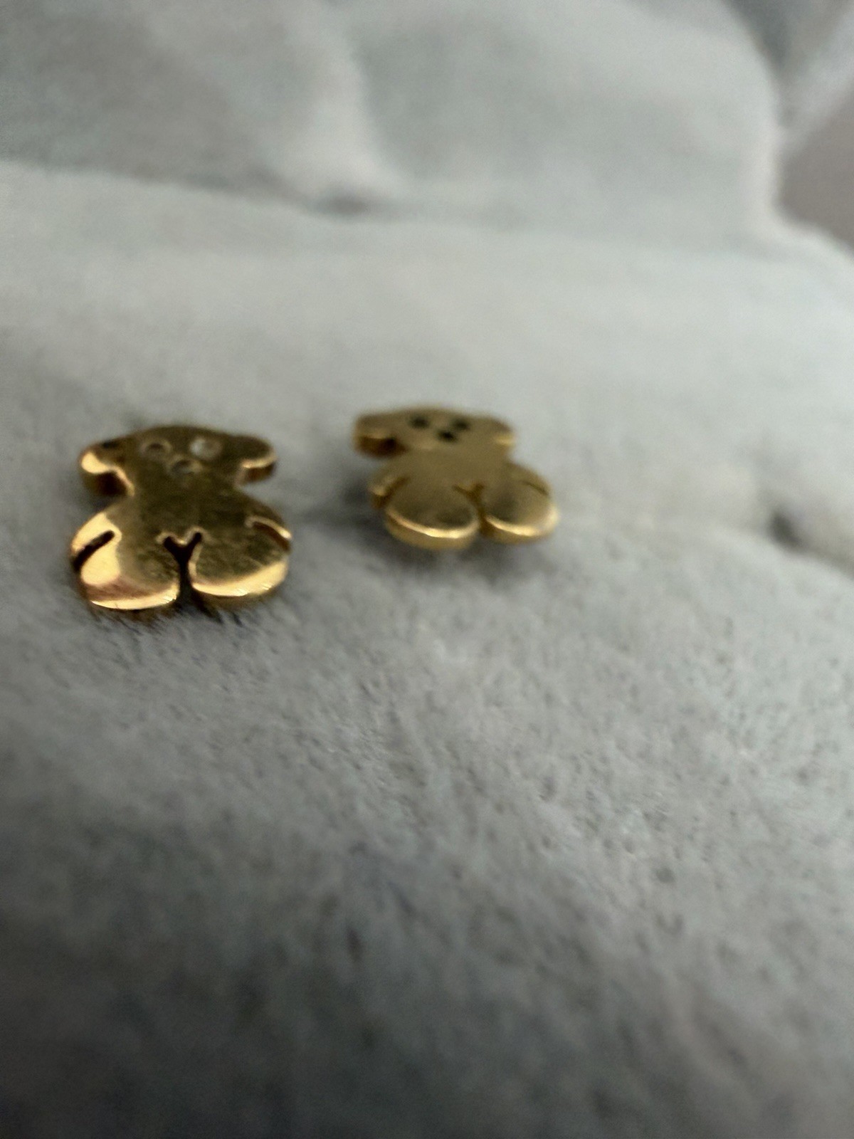 TOUS Yellow 750 18k Gold Bear Earrings Authentic