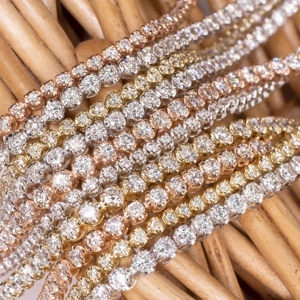 2 CARAT VERY GOOD CUT DIAMOND TENNIS BRACELET WHITE GOLD ROUND BRILLIANT CLASSIC