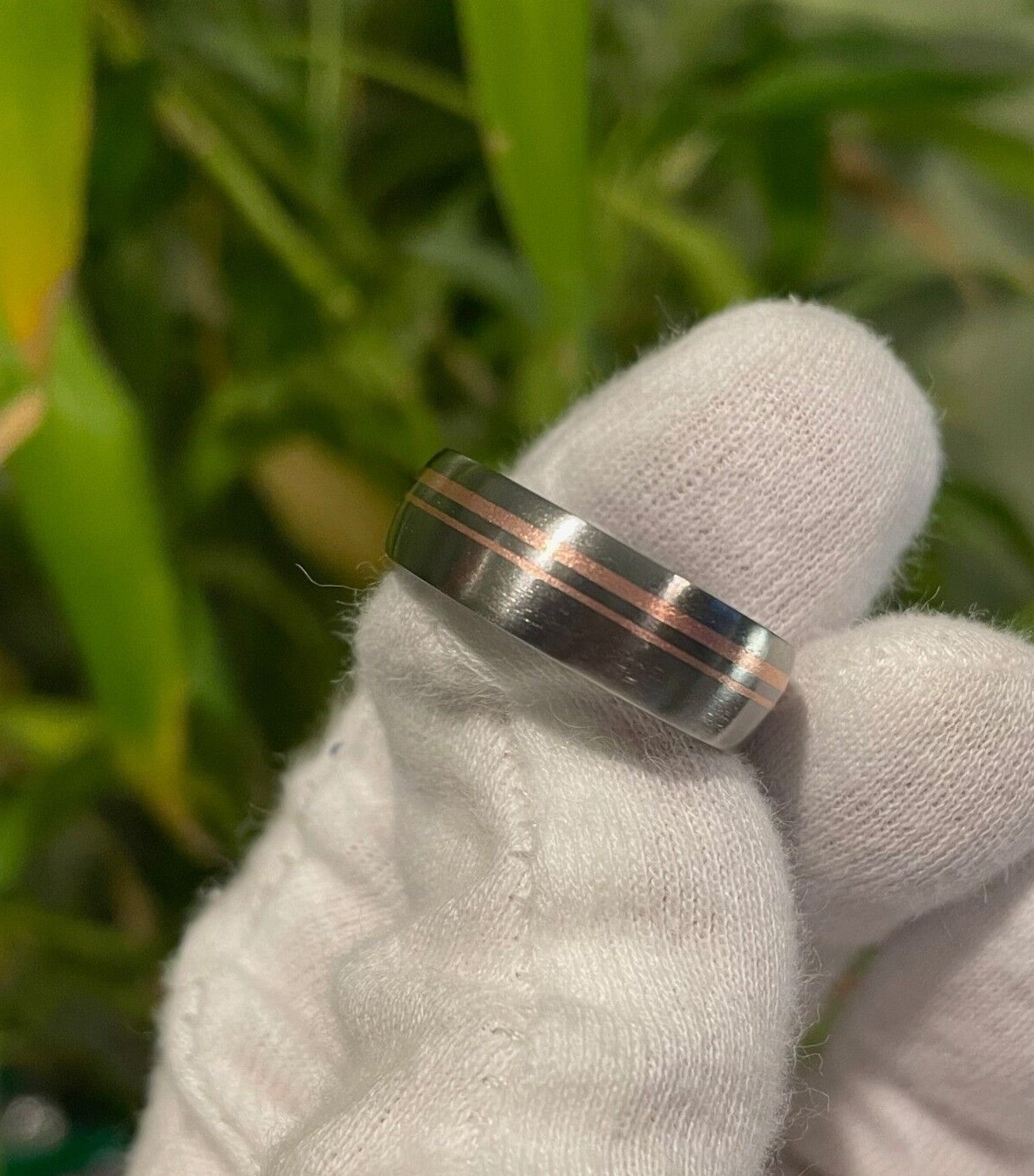 Copper and Titanium, Ring, 5-8.5mm widths, Made to Order, Brushed Finish