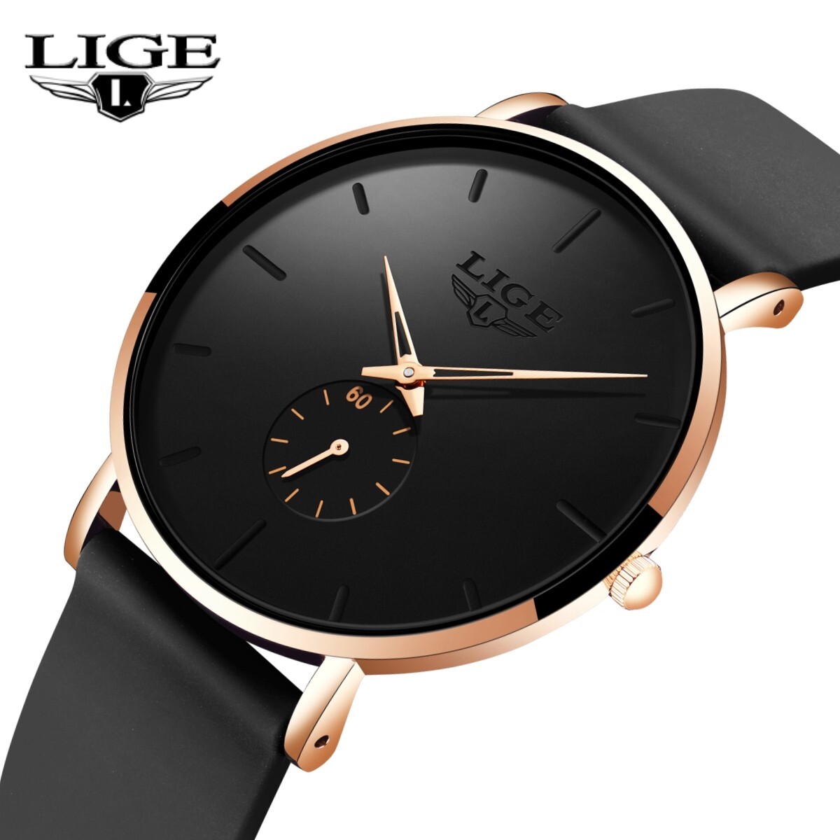 Ultra-thin Men’s Watch Quartz Analog Second Dial Waterproof Casual Wrist Watches
